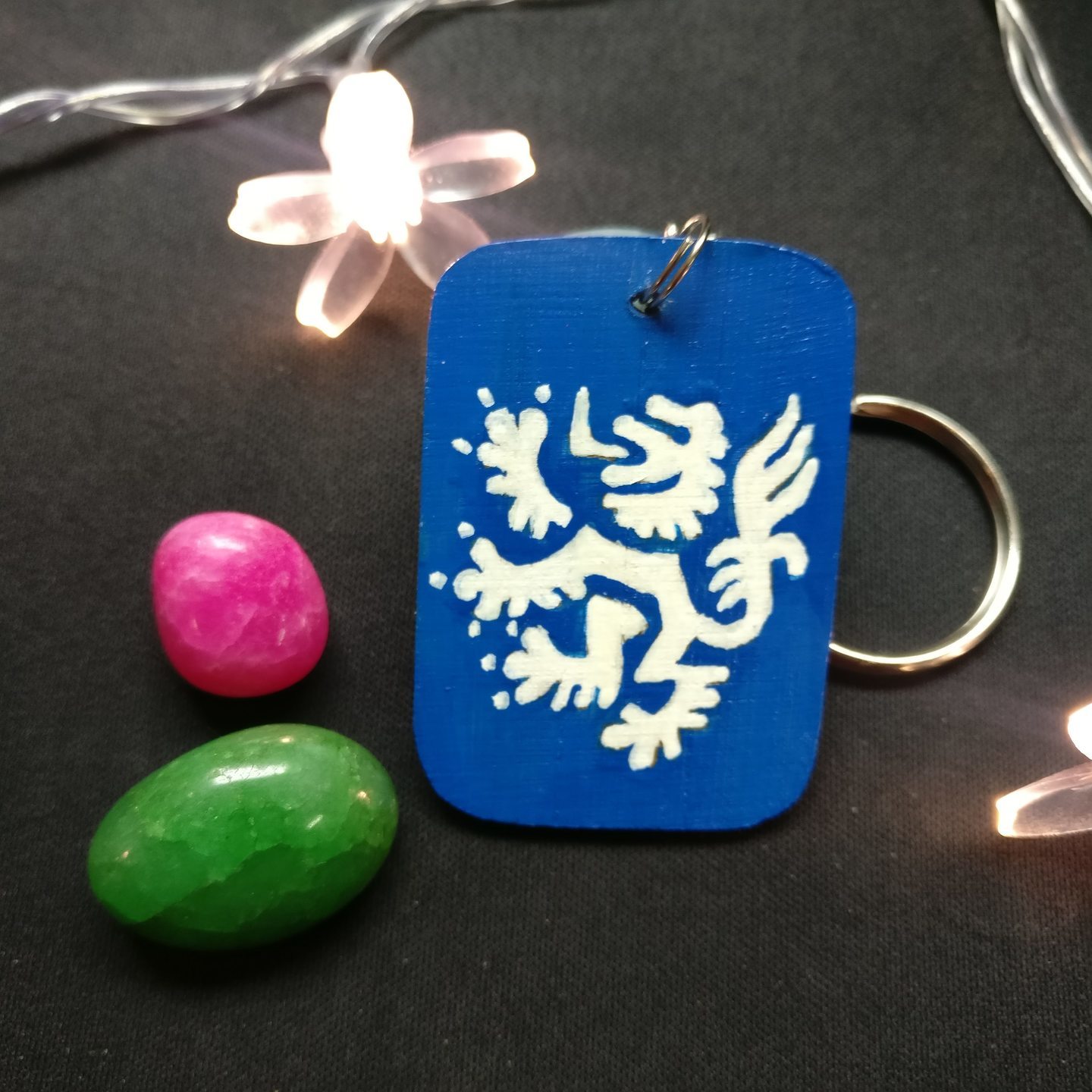 Dragon Stamp hand painted Bamboo Key-chain