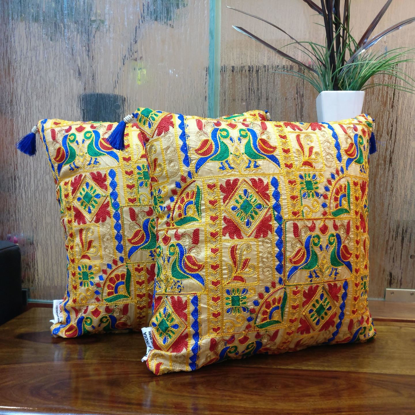 Rajasthani style Embroidery Cushion Cover