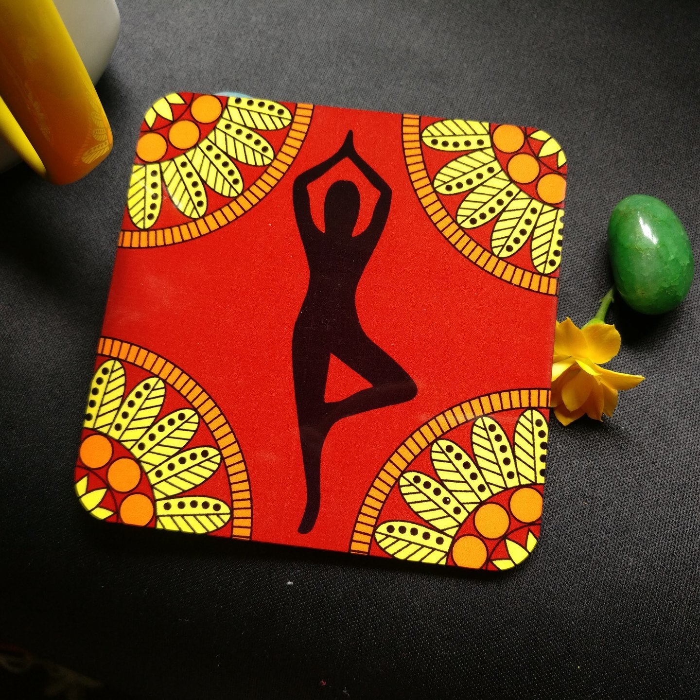 Vrukshasan Mandala Graphic Coasters