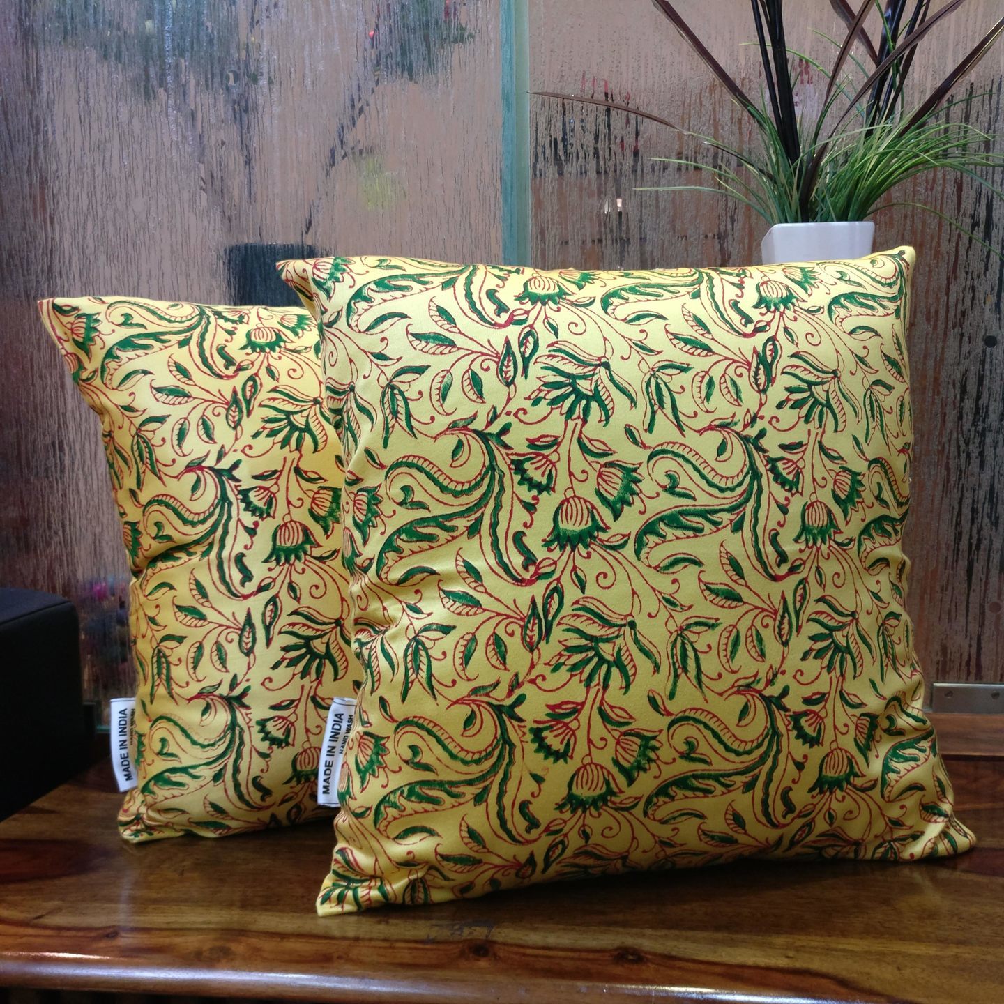 Floral Block Printed Cushion Covers