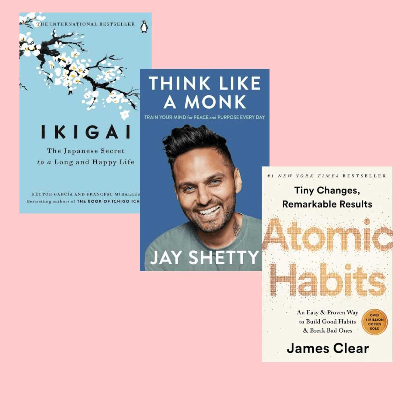 Books Combo (lkigai, Think Like A Monk, Atomic Habits) - Paperback