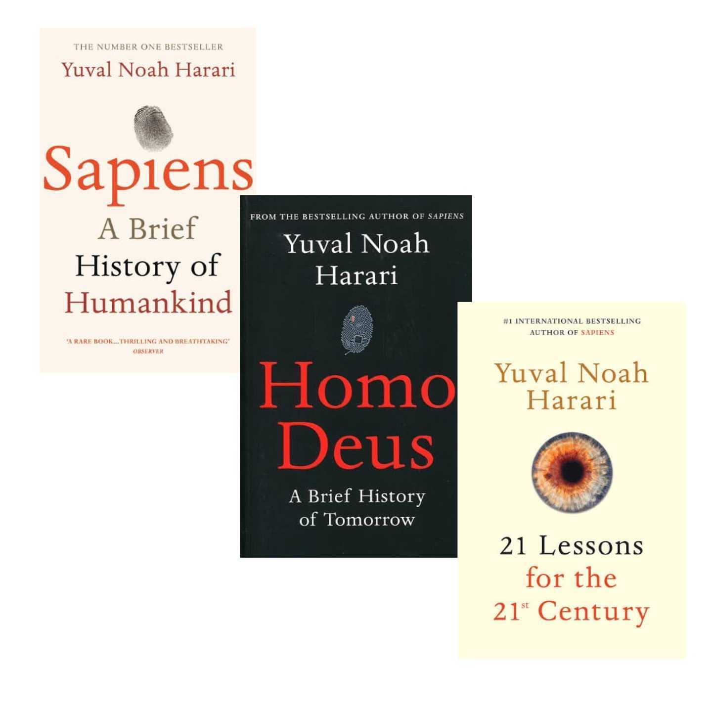 Yuval Noah Harari Books Combo (Homodues, Sapiens, 21 Lessons for the 21st century) - paperback