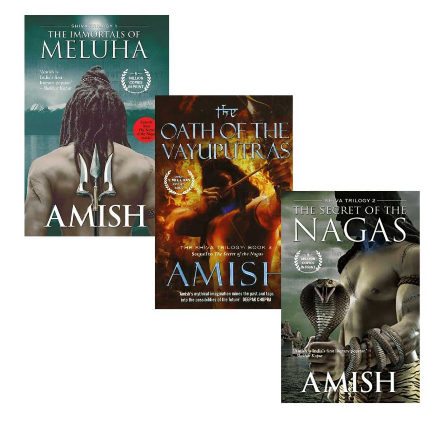 Amish Books Combo Immortals of Melhua, The Oath of Vatuputras, The Secret of Nagas - Paperback