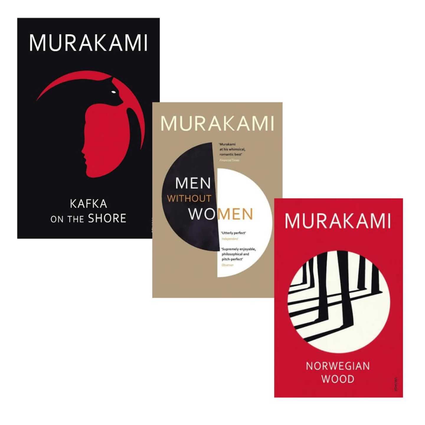 Murakami Books Combo Kafka on the Shore, Men Without Women, Norwegian Wood - Paperback