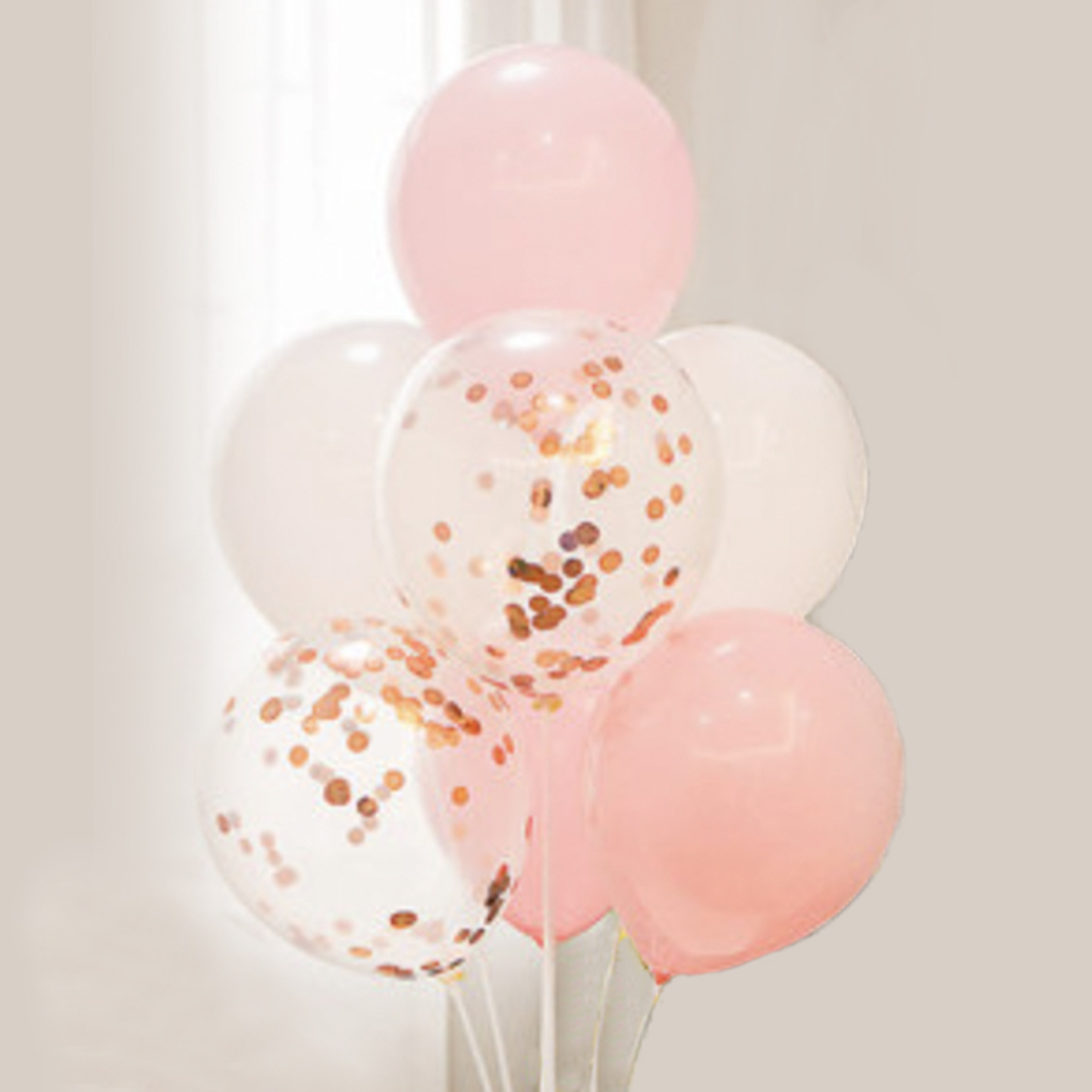 7 Pc Balloons Stand Set In Pink & White