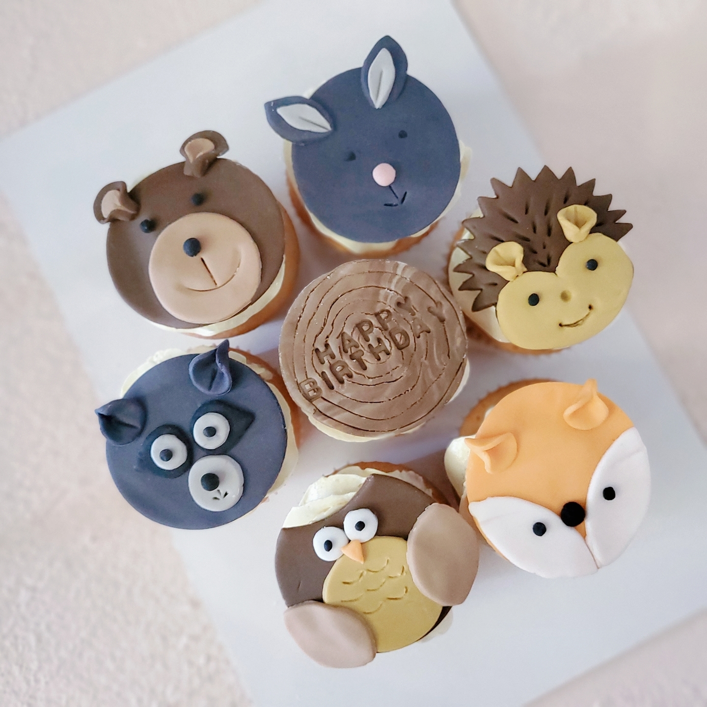 Woodland Friends Themed Cupcakes