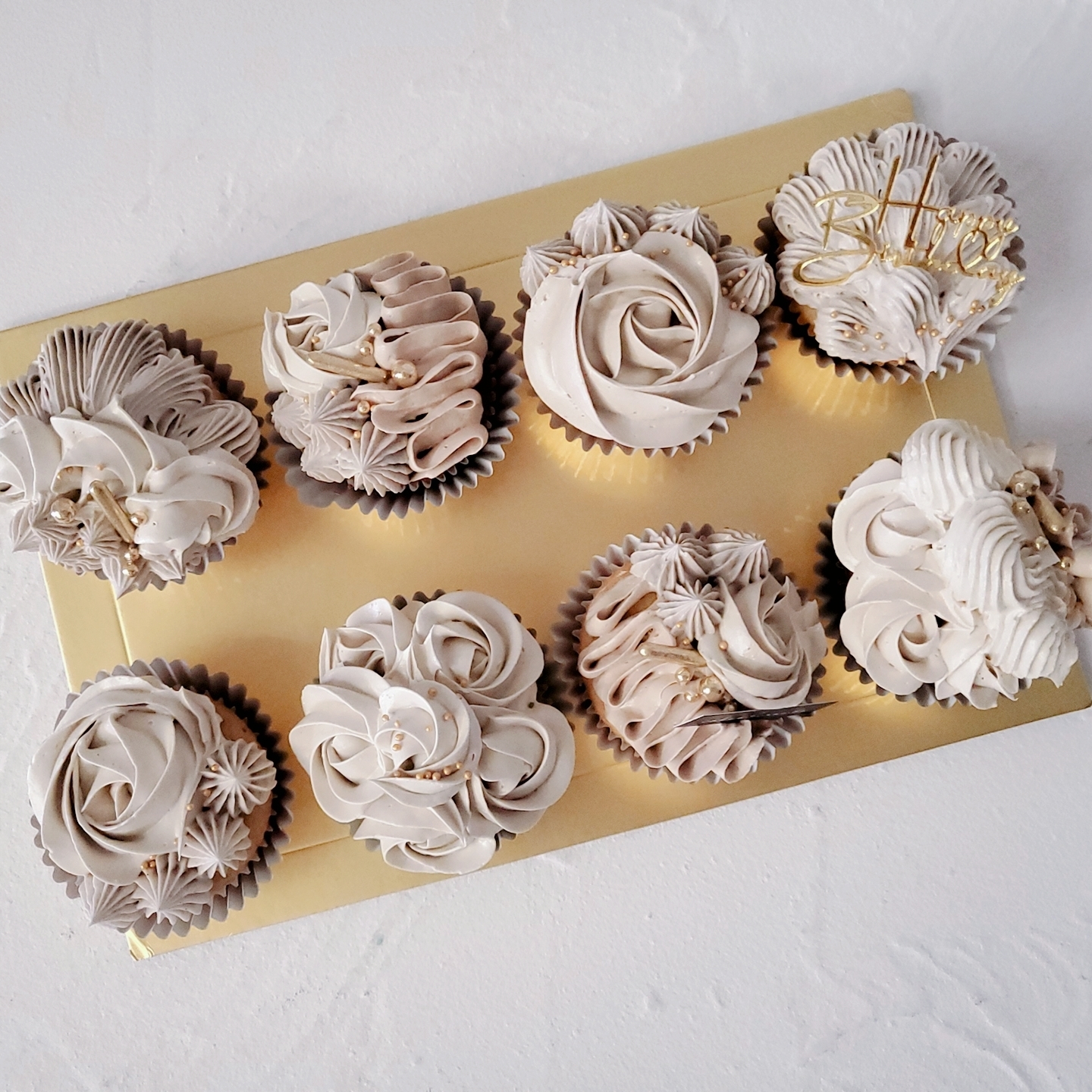 Nude Toned Cupcakes With Gold Detailing 