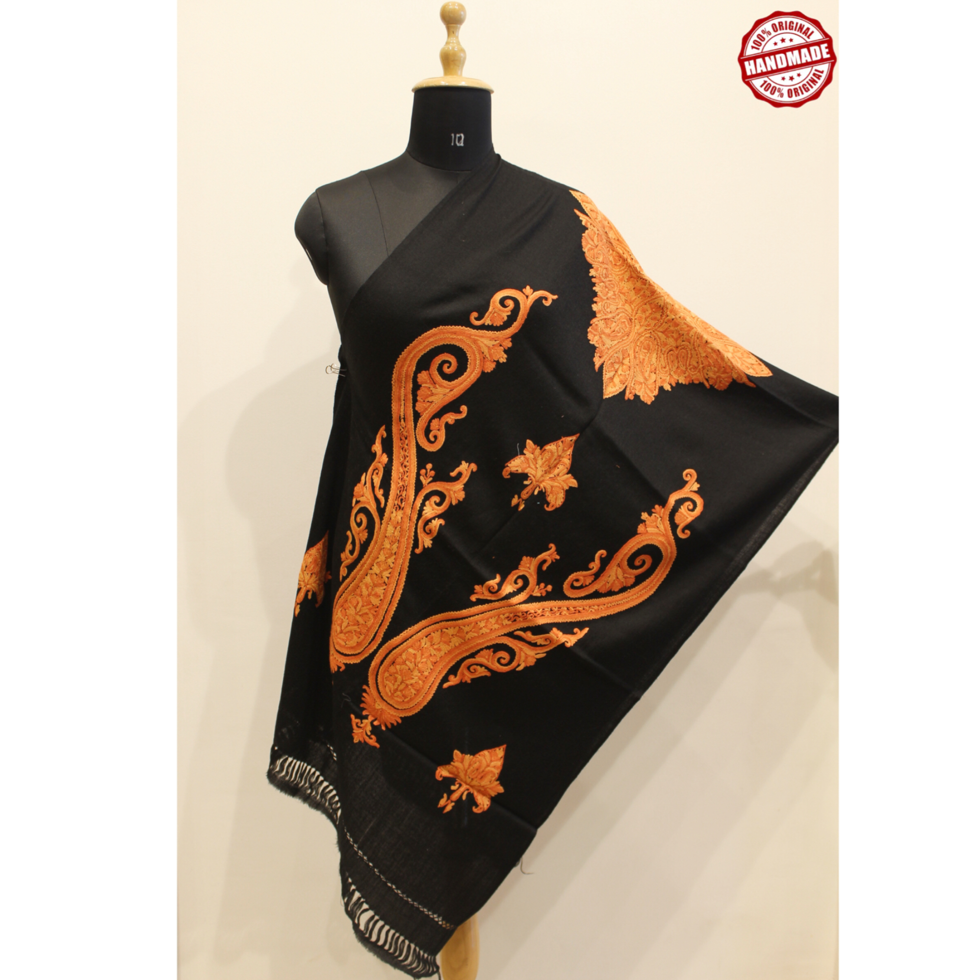 womens handwork stole (black)