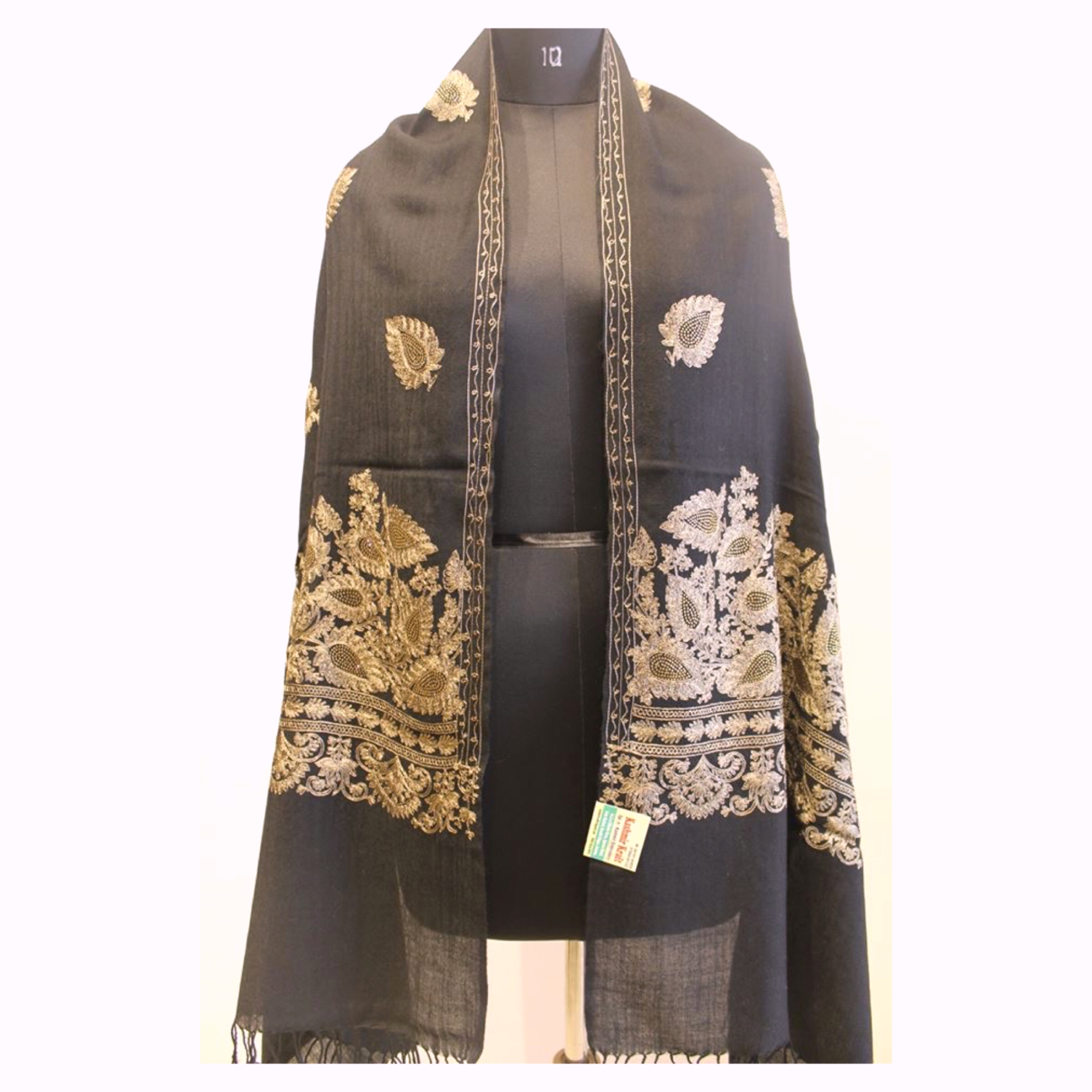 womens silk thread and sarvoski embroided stole