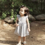 RESTOCK Baby Flower Cotton Dress Sky Blue