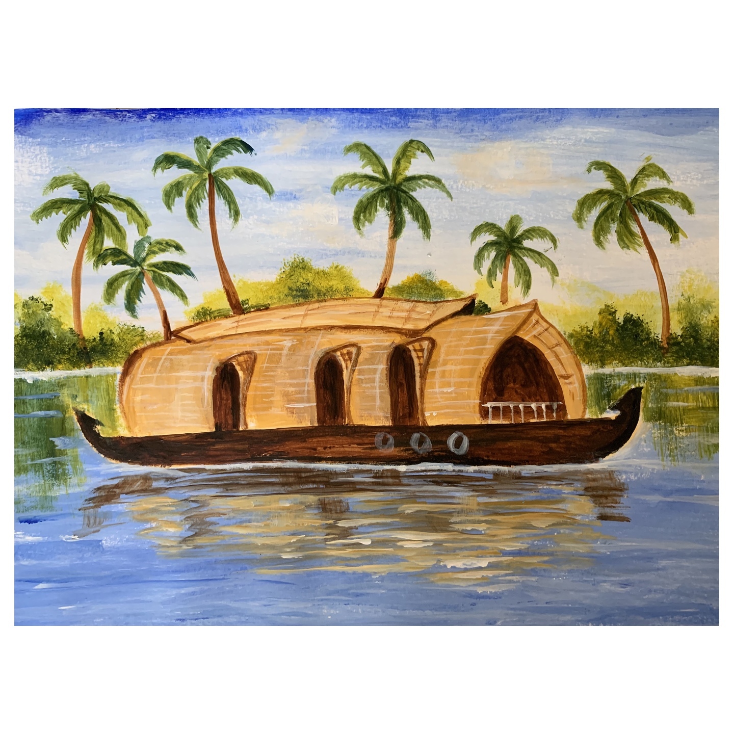 Virtual ArtJam - Houseboat in backwaters