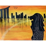 Singapore Merlion sunset