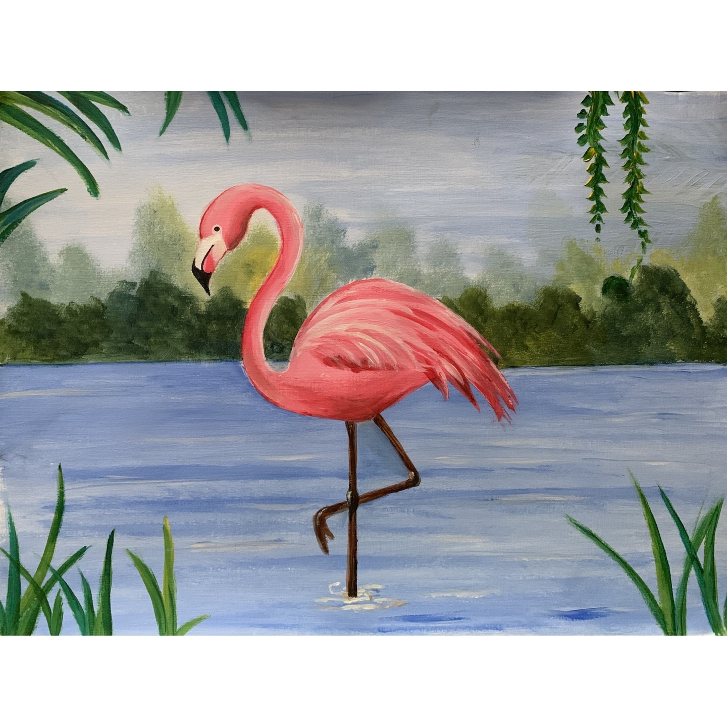 Flamingo in the tropics