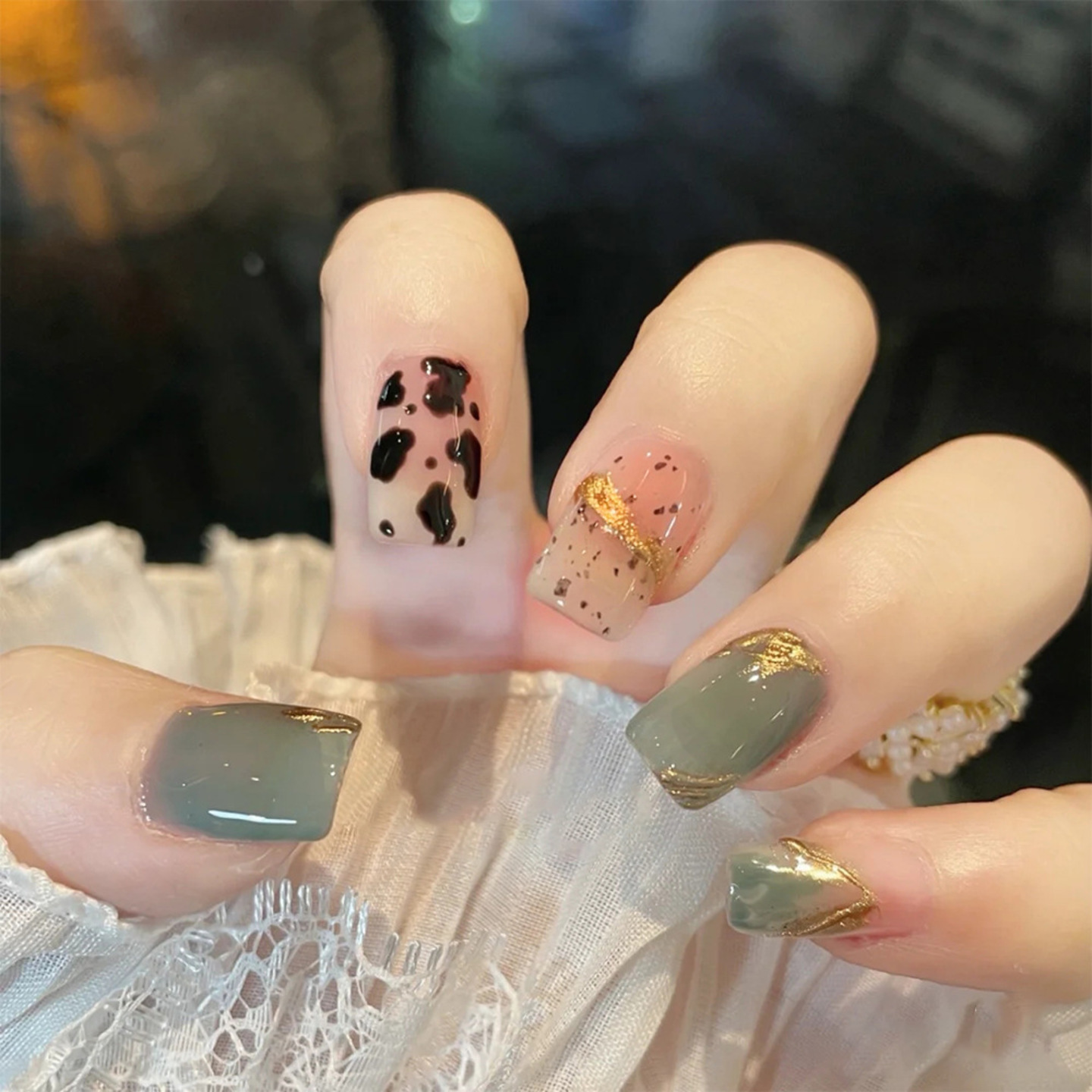 jewels beauty Nails Extension Artificial Nails French Nails False Nails Acrylic Nails Fake Nail Short Nails Long Nails Design Nails Set With 24pcs Nails And Aplication kit