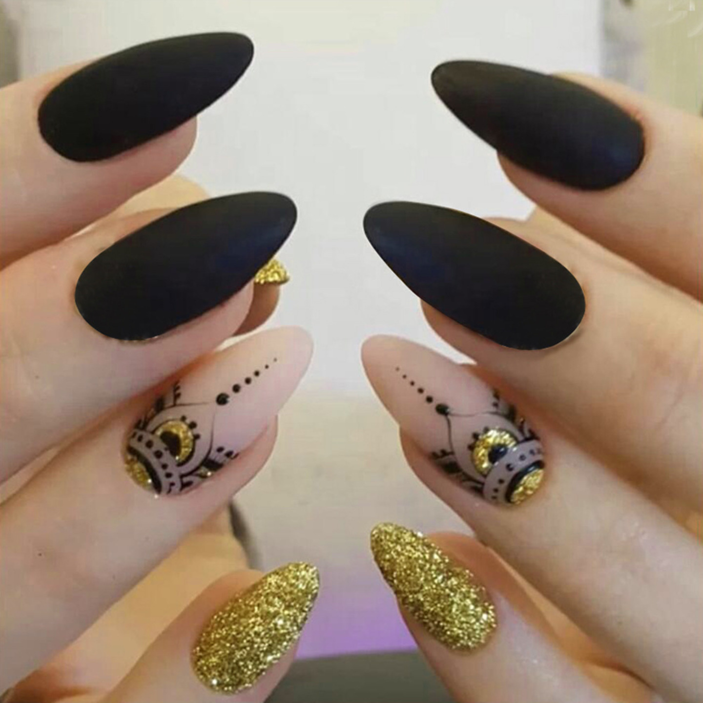 Jewels beauty Artificial Nails Press On Nails Fake Nails False Acralyic Women Nails Girls Nails Short Nails long Nails Gel Finish Manicure Nails kit of 24 Nails with Glue