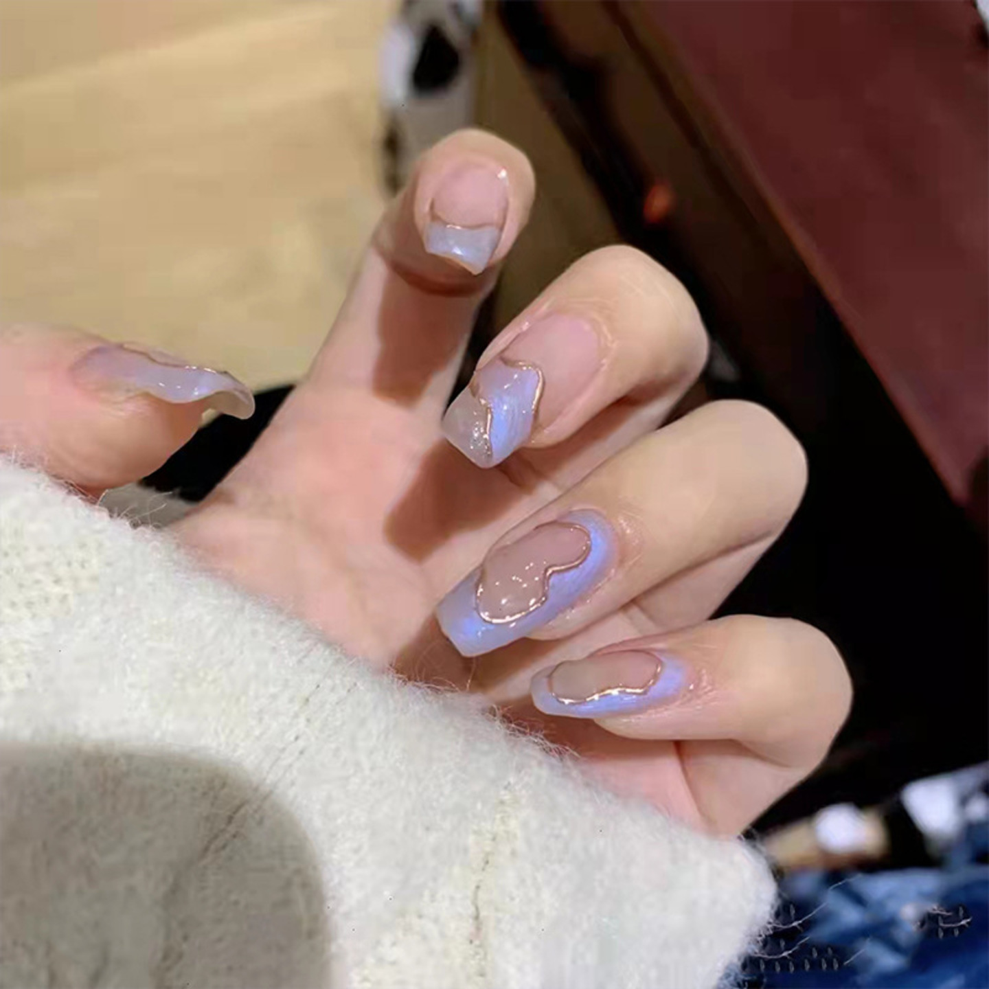 jewels beauty Nails Extension Artificial Nails French Nails False Nails Acrylic Nails Fake Nail Short Nails Long Nails Design Nails Set With 24pcs Nails And Aplication kit