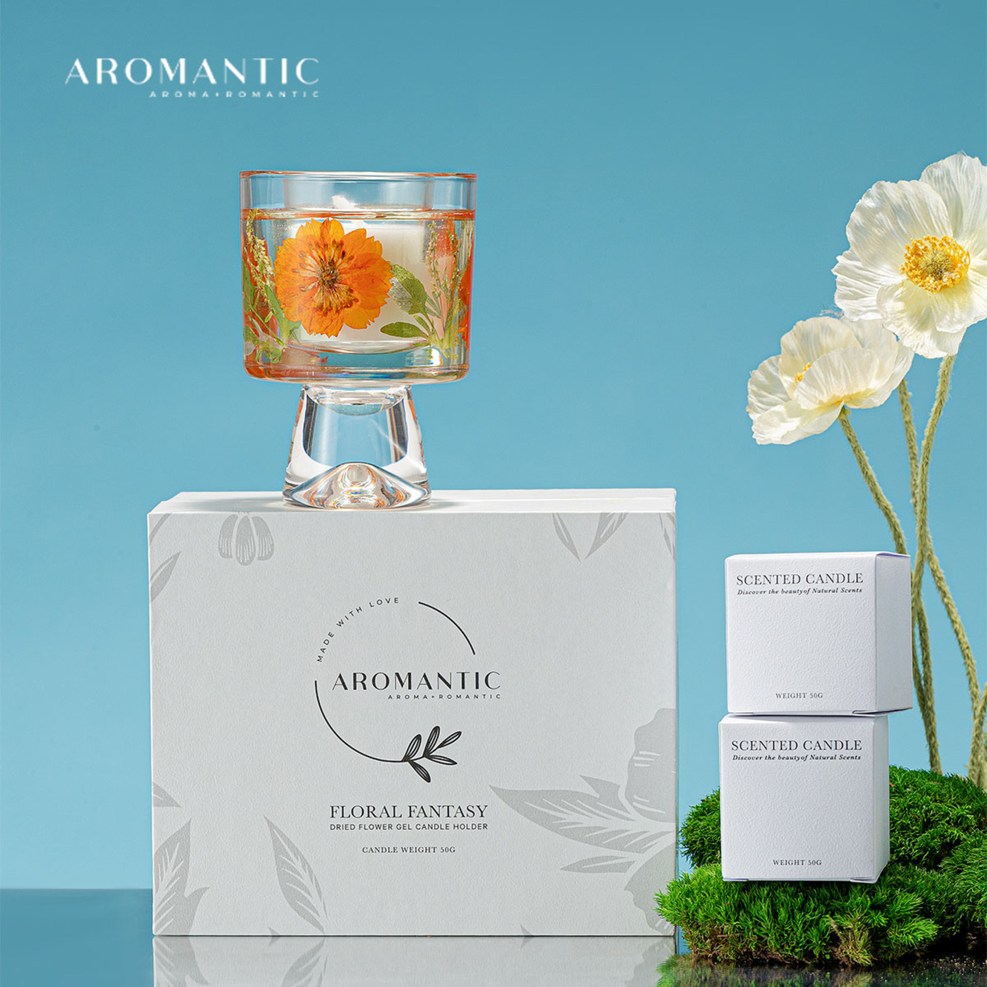 Maido Lifestyle - Aromantic Scented Candle w Flower Petal Gift Box (50g)
