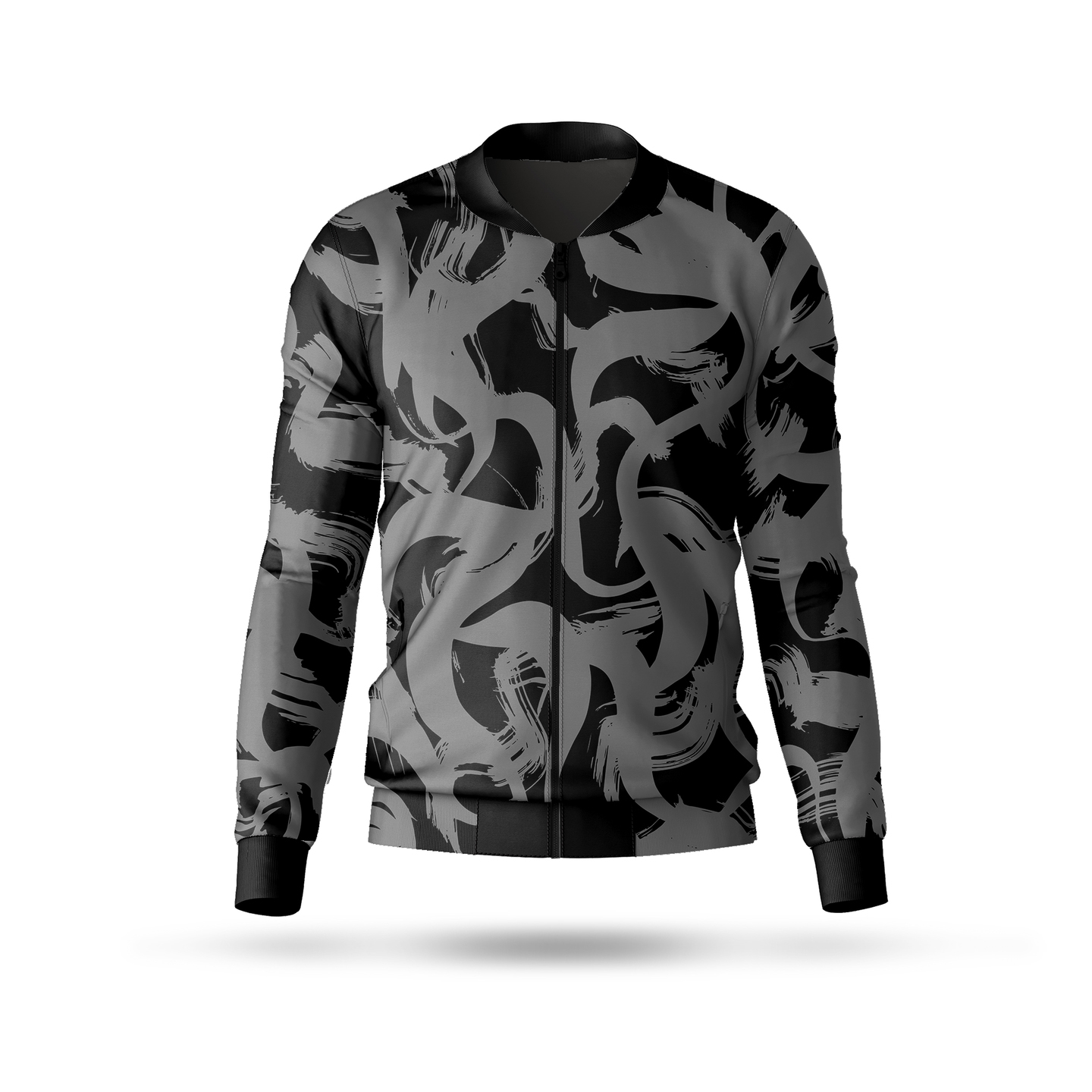 Bomber Jacket - Grey Abstract