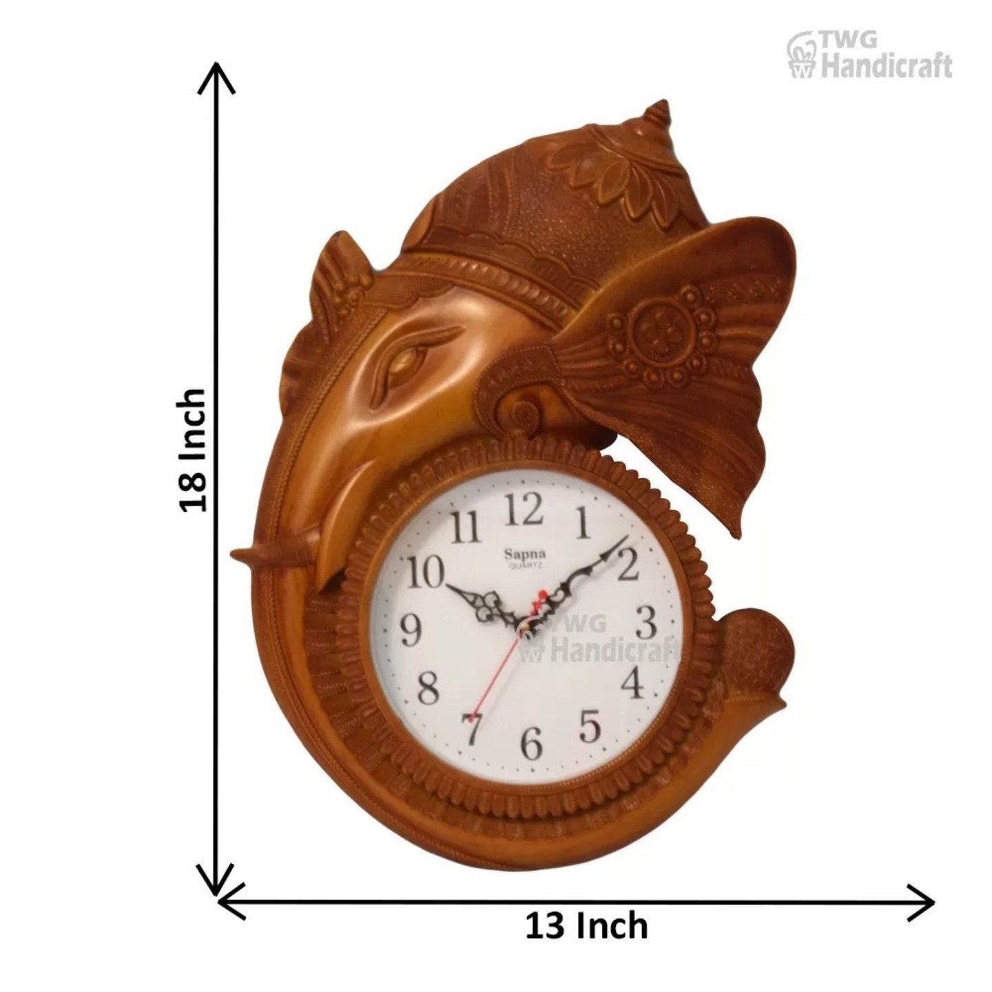 Home Decor Wall Hanging Ganesha Clock 18 Inch ( 46 cm ) - 26X0134L