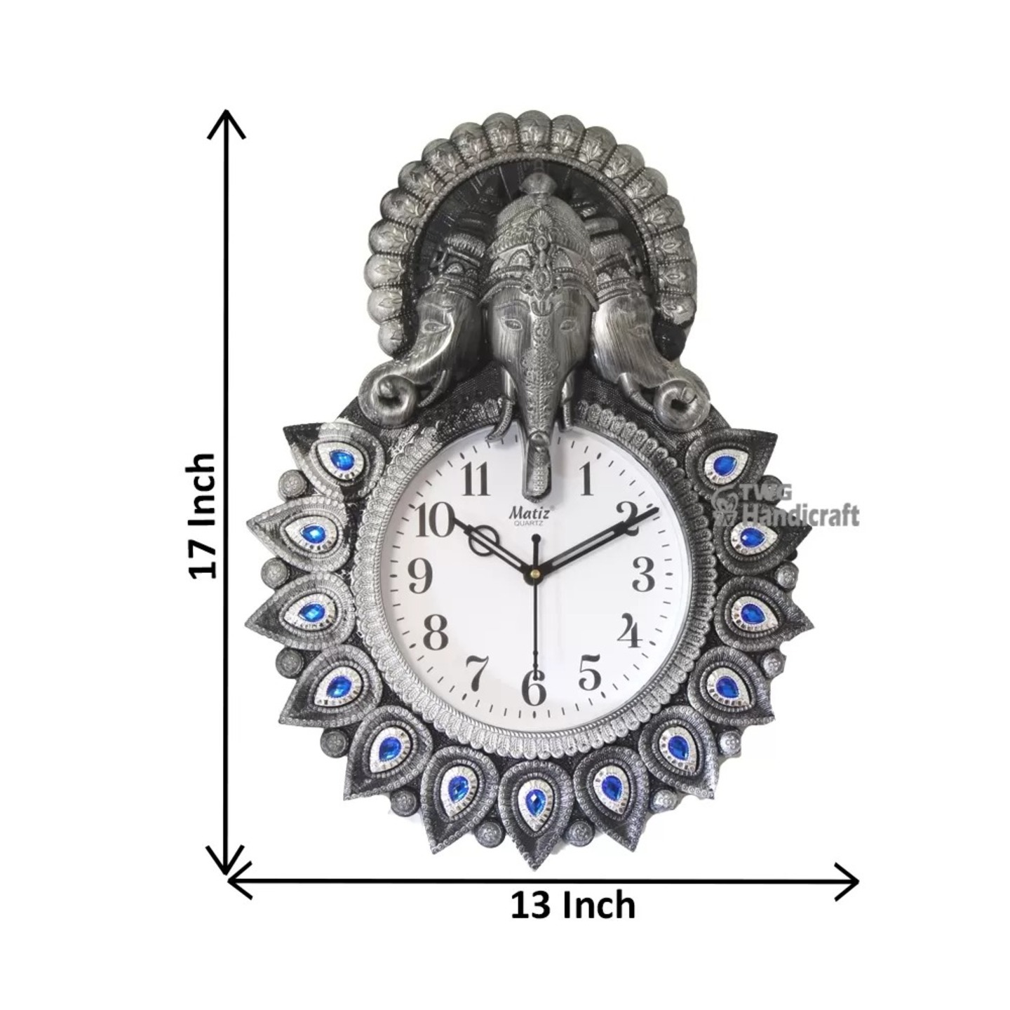 Ganesha Wall Hanging Clock 17 Inch ( 43.5 cm ) - 26X0135S