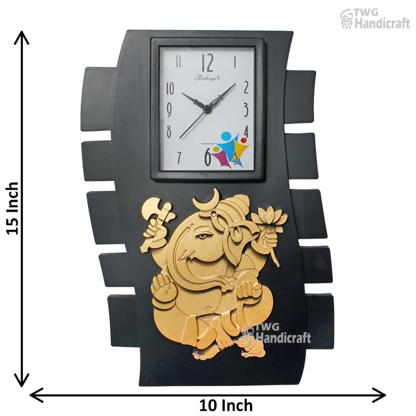 Ganesha Wall Hanging Clock Frame 15 Inch ( 38.5 cm ) - 21X0121K000