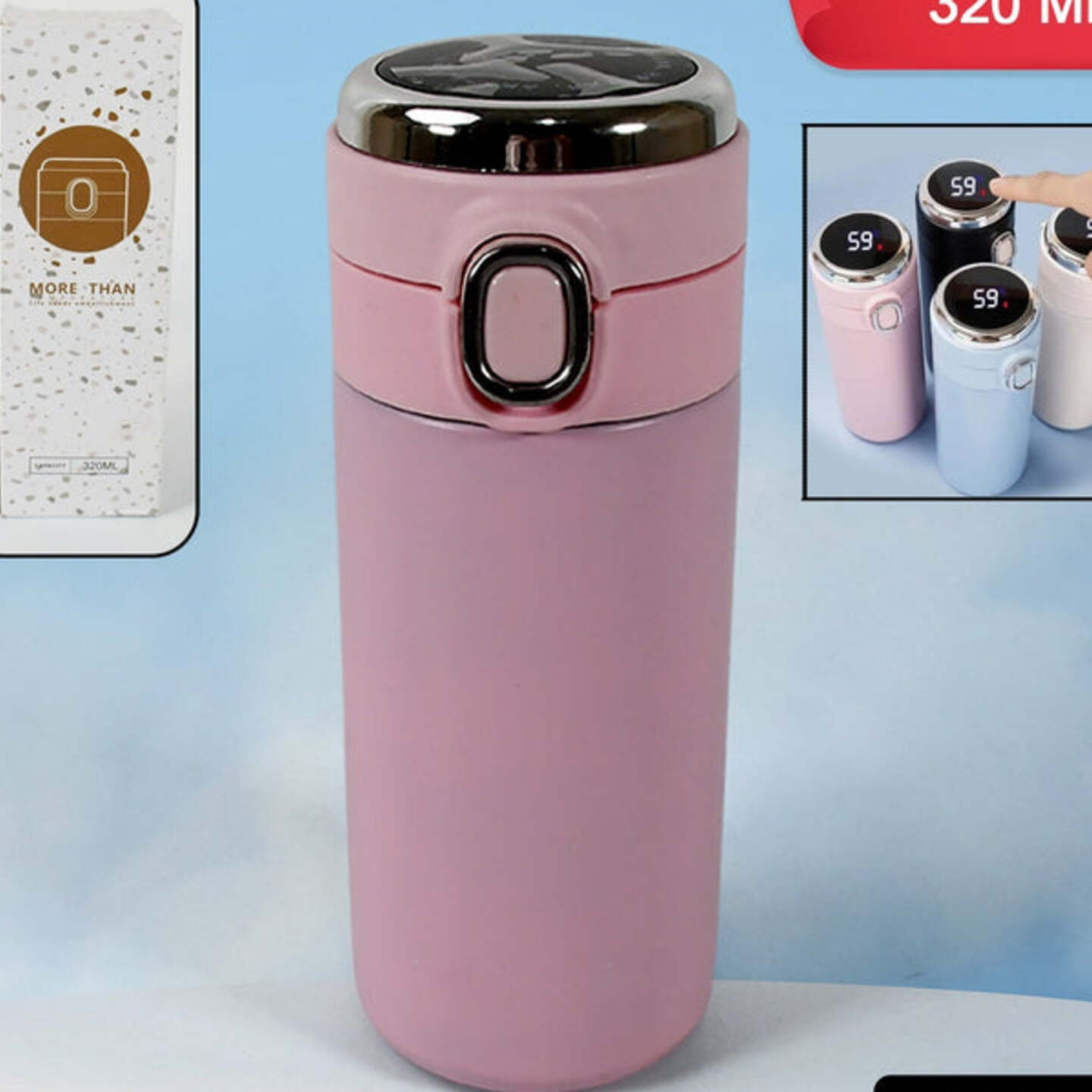 SMART VACUUM INSULATED WATER BOTTLE WITH LED TEMPERATURE DISPLAY, COLD & HOT  LEAK PROOF