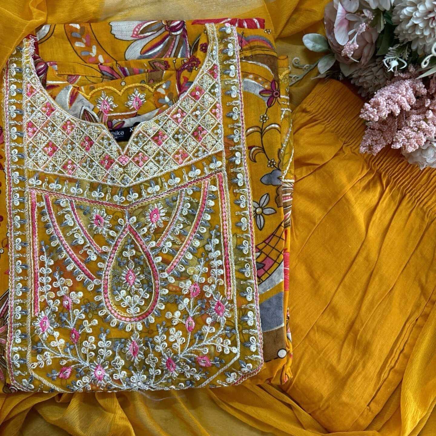PRINTED ANARKALI KURTI SET