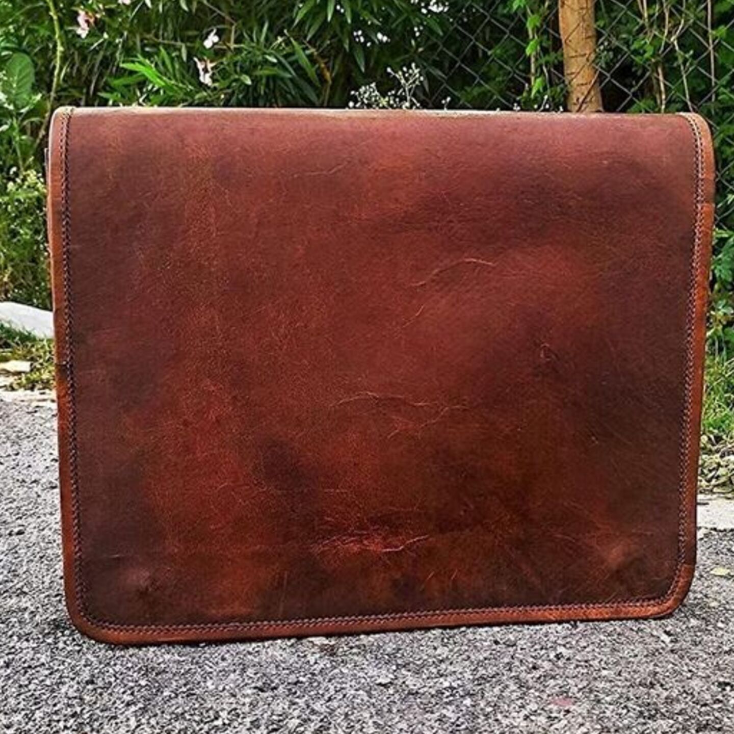 Goat Leather Vintage Genuine Messenger Shoulder Men's Satchel School Bag