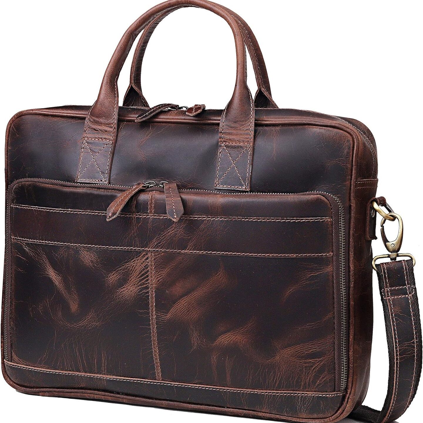 16 Inch Leather briefcase Laptop Messenger Bags For Men and Women Best Office College Satchel Bag