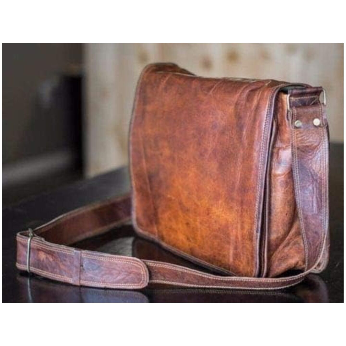 11 inch Small Crossbody Shoulder Genuine Leather iPad/Tablet Vintage Messenger Bag For 10.5 inch iPad Pro for Women & Men