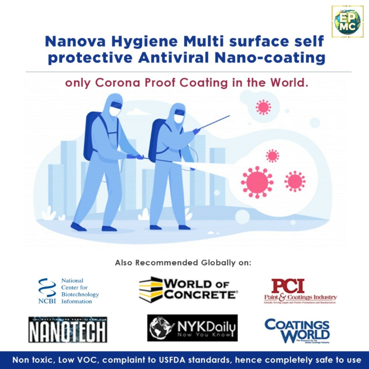 Book application of Multi Surface Self Protective Anti-viral Nano-Coating