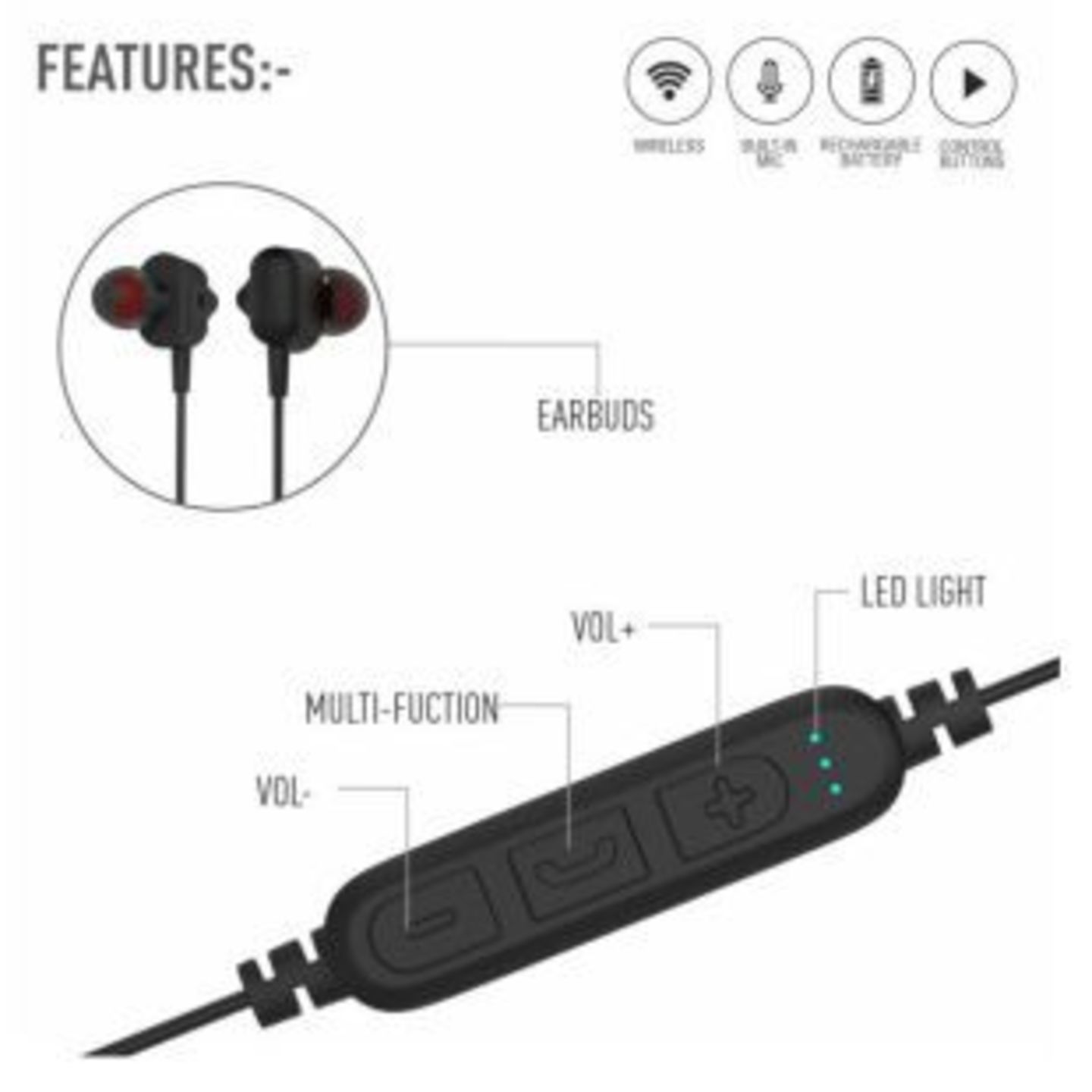 Ubon BT-45 Built-in TF-card player Bluetooth Headset