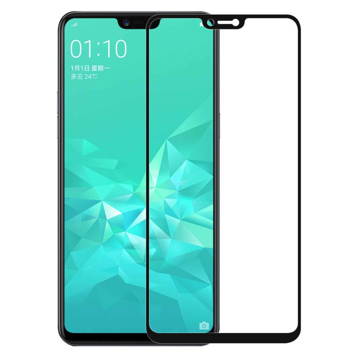 D+ Original 9H Curved Tempered Glass for Oppo A3s