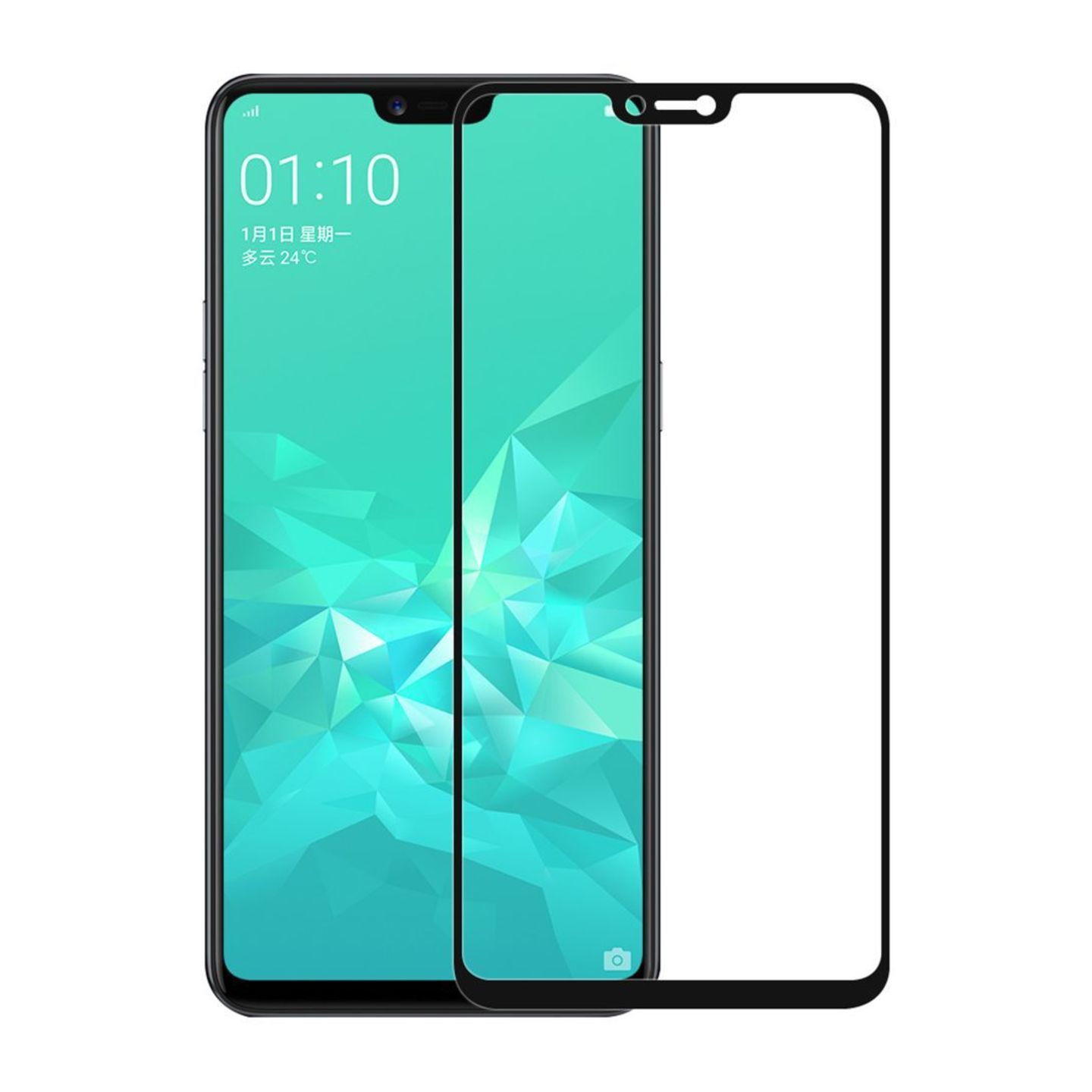D+ Original 9H Curved Tempered Glass Realme C1