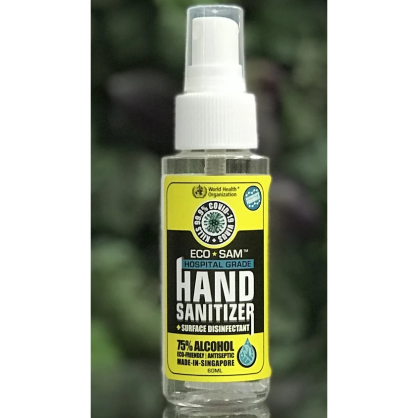 Eco Sam Handsanitizer + Surface Disinfectant 60 ml Spray - 50 Bottles Box