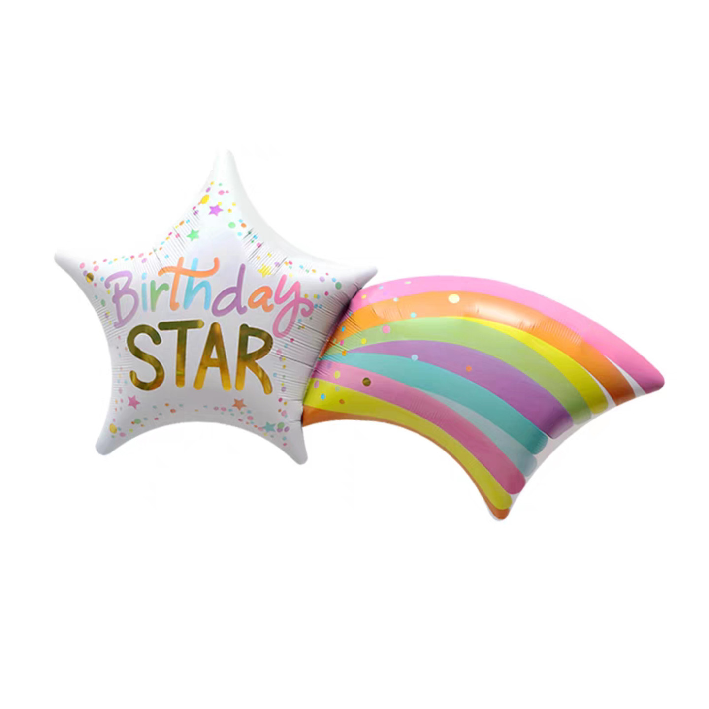 Birthday Star Rainbow Metallic Foil Balloon 