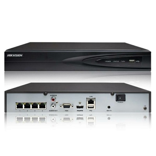 4Ch. NVR with Built-In 4 PoE Ports by Hikvision H.265 4K 8MP with 1 SATA Interfaces Network Video Recorder