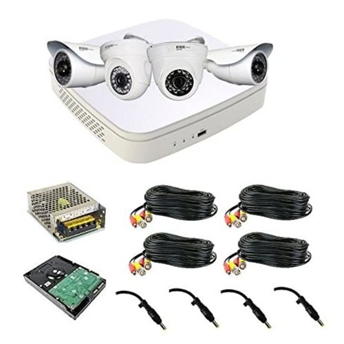 4 Set- 1 MegsPixel HD CCTV Camera with Installation