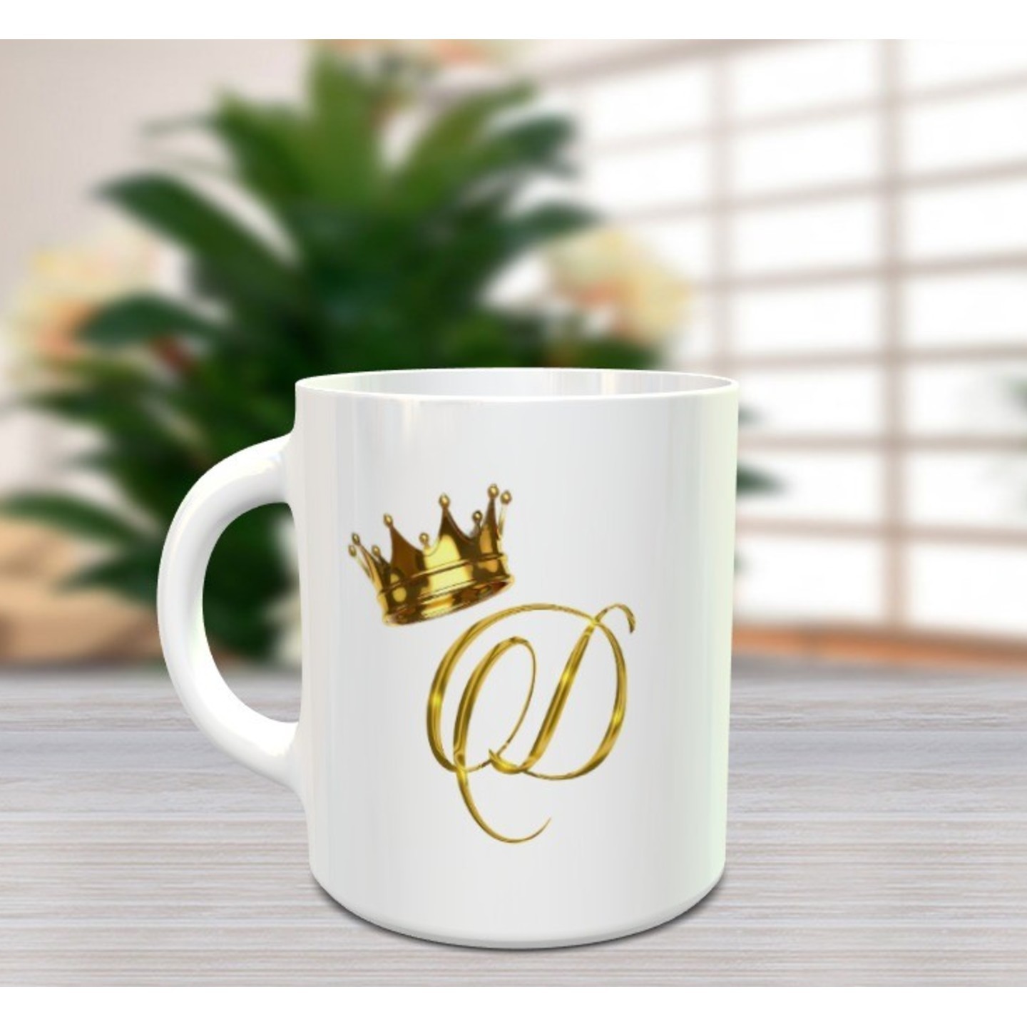 BlueBells Gifting A LETTER White Ceramic Coffee Mug with Golden Text