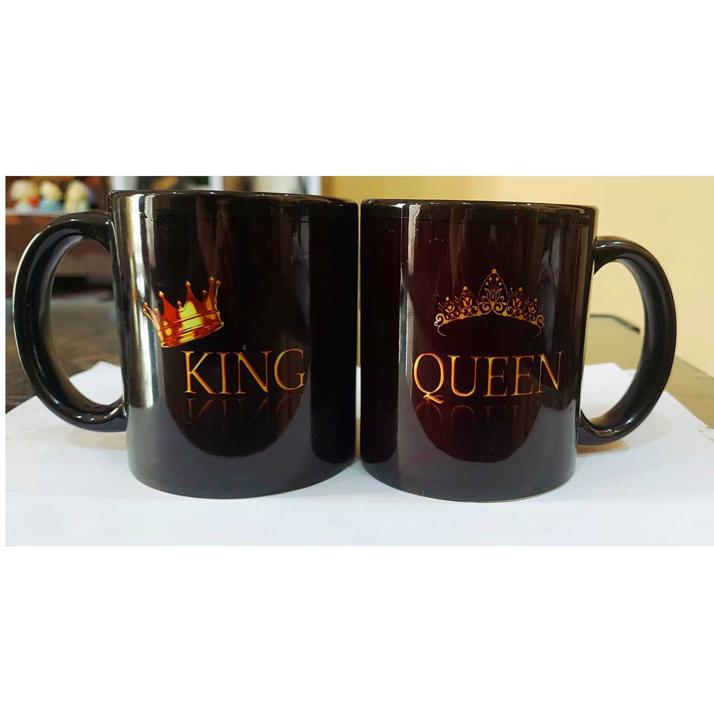 King Queen Black Couple Mug