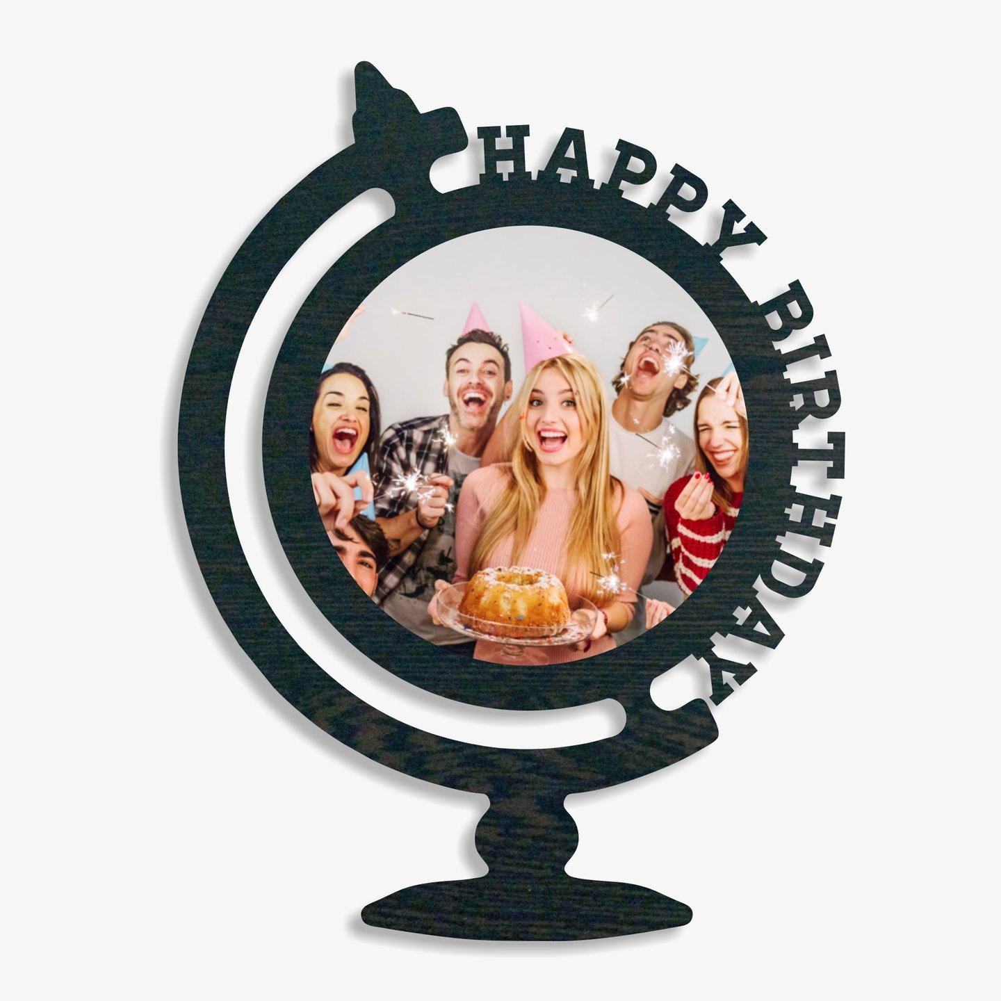 Happy Birthday 12x9 Round Personalized Photo Frame