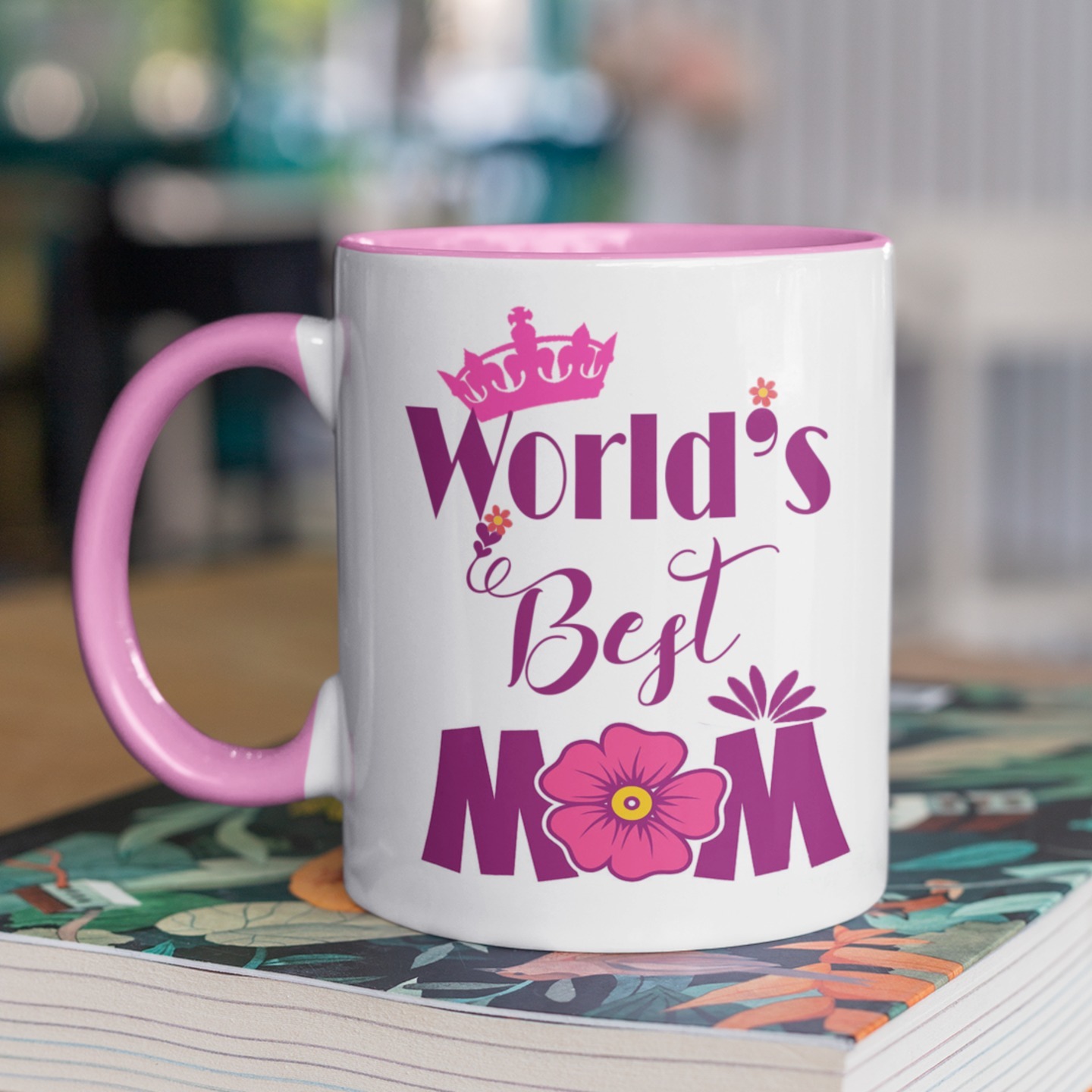 Worlds Best mom written Pink Coffee Mug