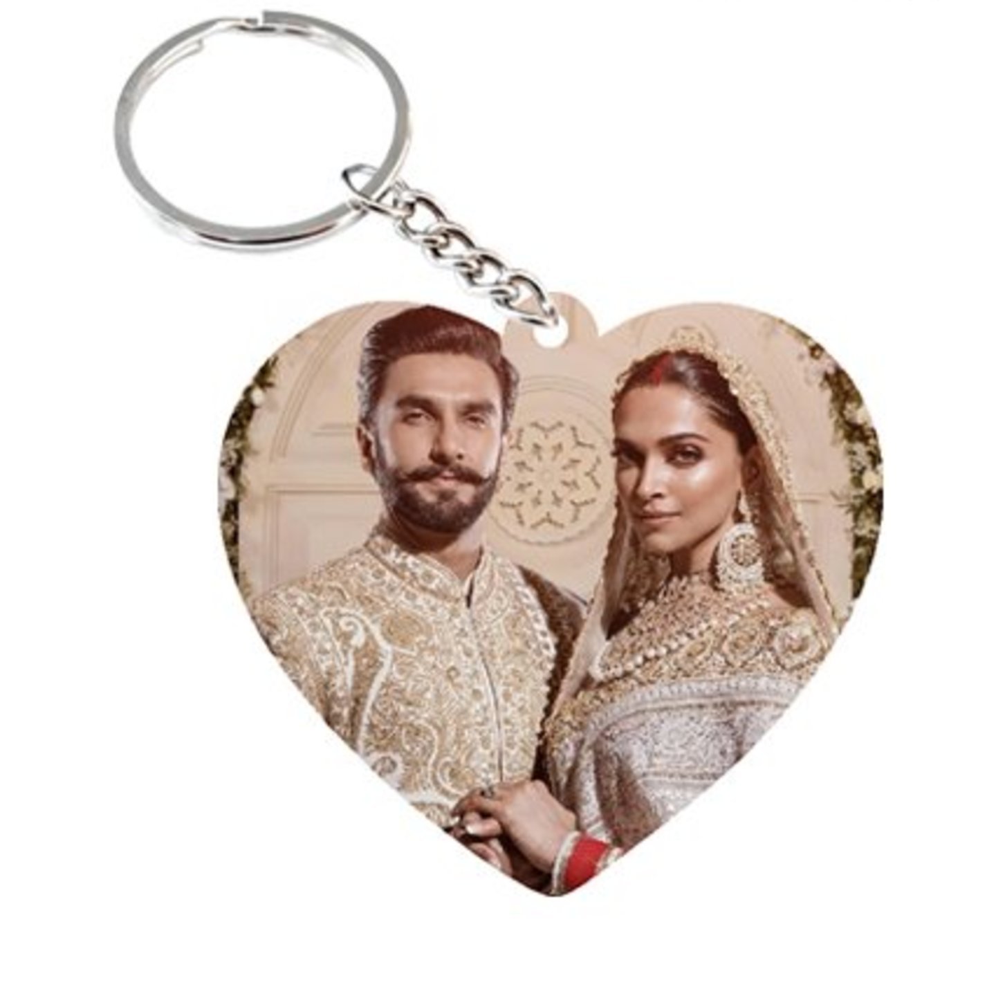 Personalized Heart MDF Key Chain with Couple Photo