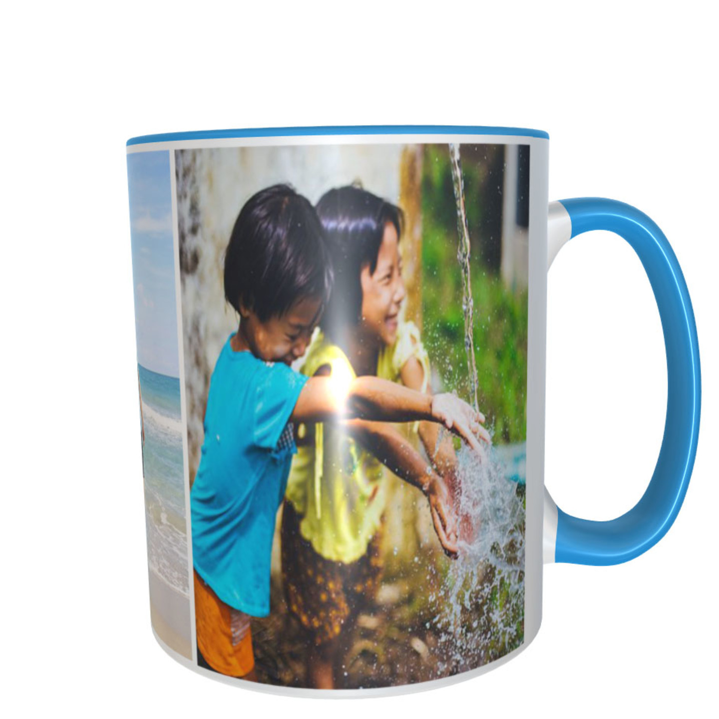 Personalized Sky Blue Inner Color Glossy Photo Mug