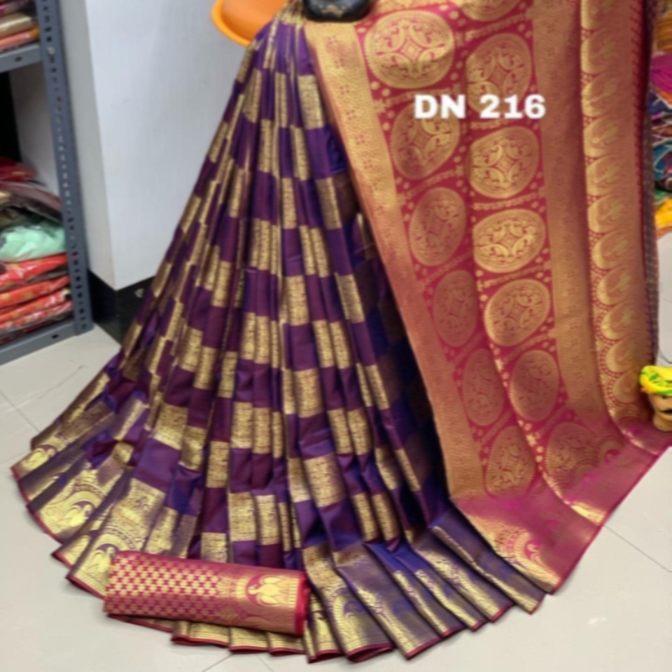 SOUTH COTTON SAREE WITH RUNNING BLOUSE