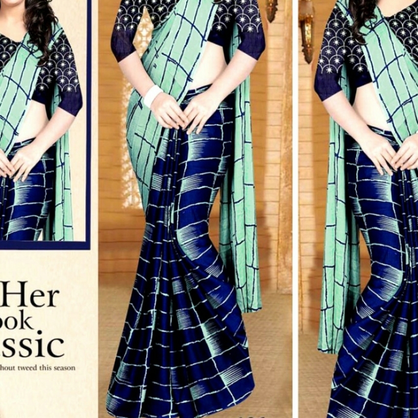 Silky Chiffon Half Half Patli Pallu