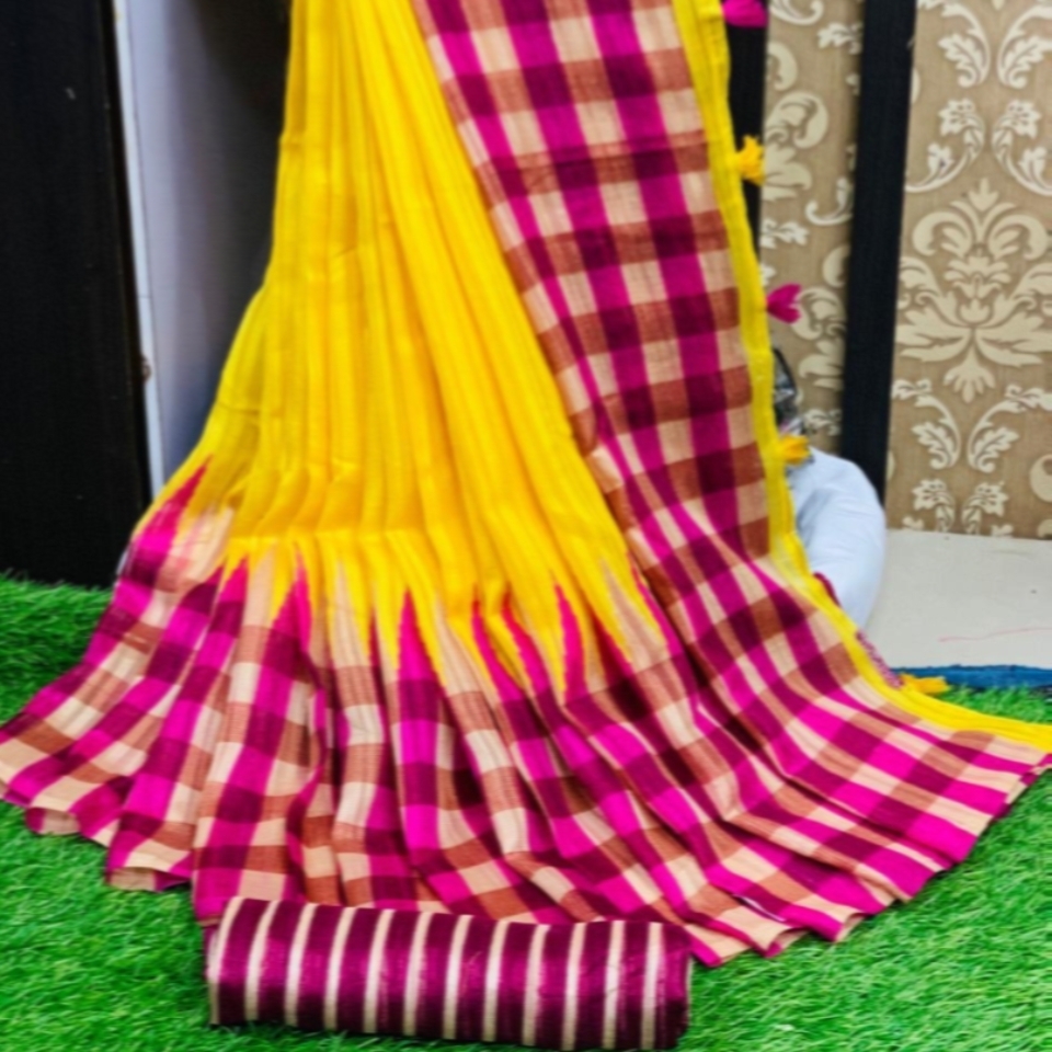PURE TUSSER SILK WITH CHIT PALLU