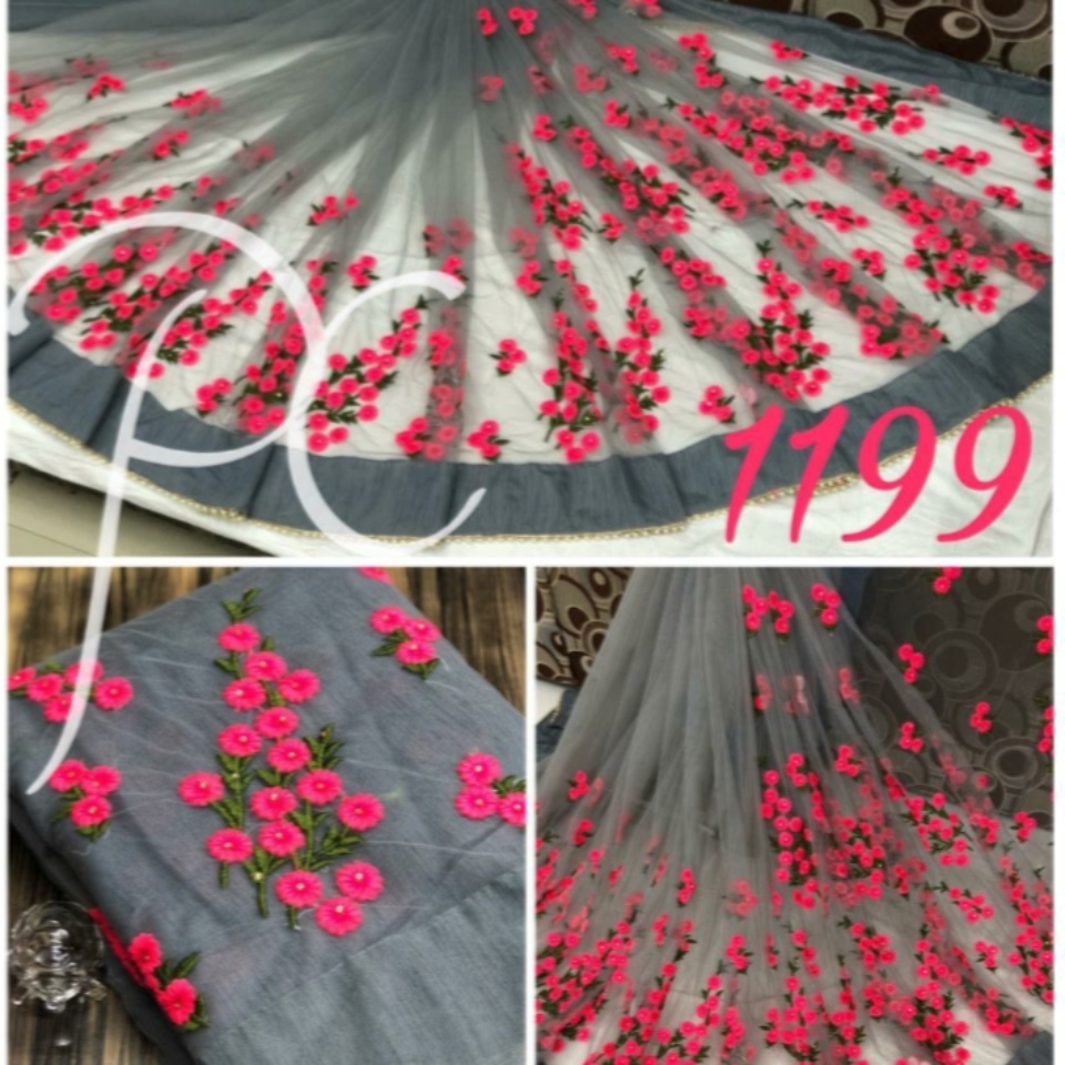 PURE MONO NET SAREE 