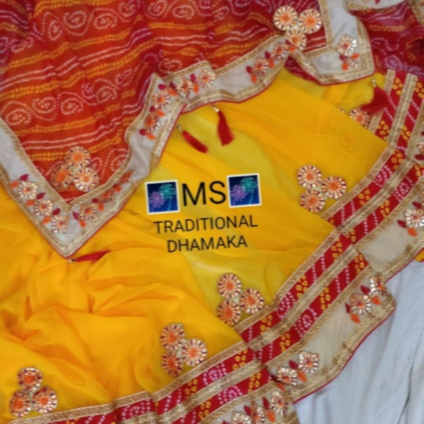 DESIGNER GEORGETTE BANDHEJ SAREE