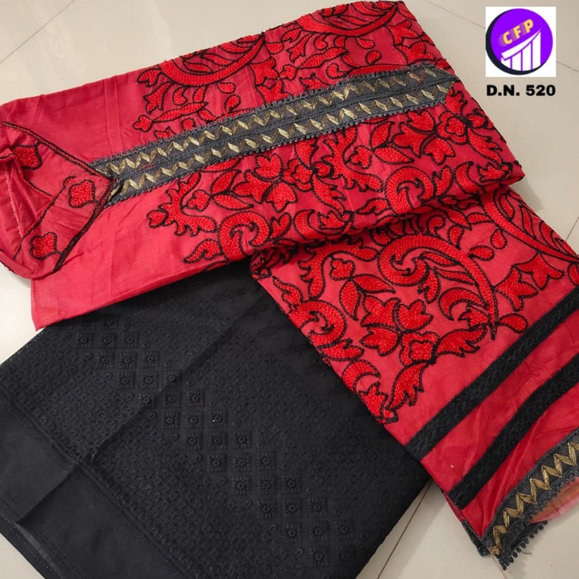 CHANDERI.PANEL STYLE & FULL EMBROIDERY WORK